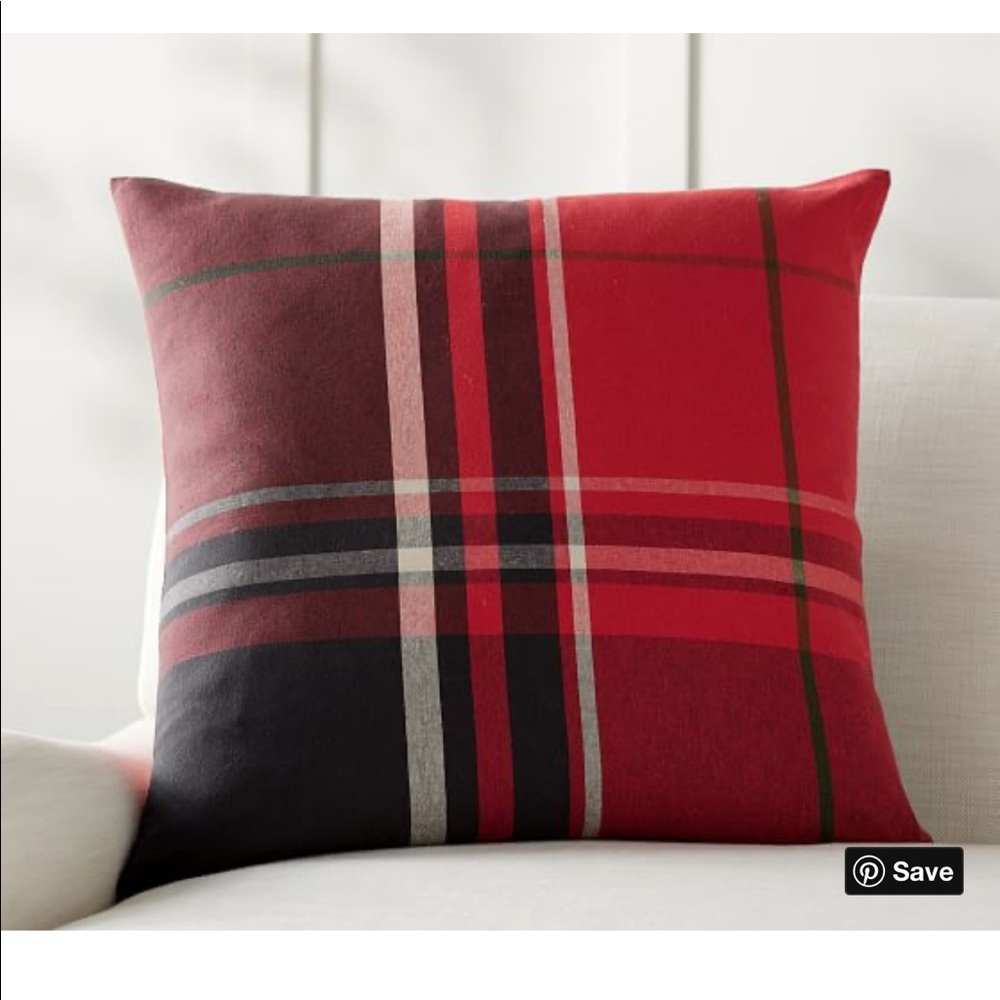 Pottery Barn McKinley red plaid pillow cover